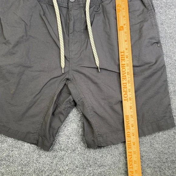Vuori Ripstop Shorts Mens XXL Charcoal Grey Organic Cotton V370 Elastic Waist - Picture 9 of 11